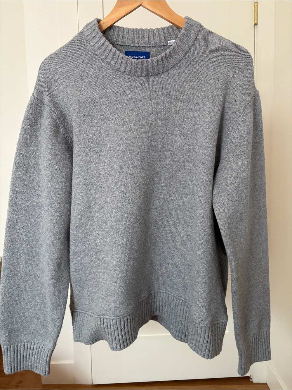 Men’s Jack & Jones Light Gray Crewneck Knit Sweater